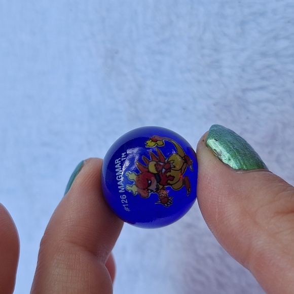 Pokemon #126 Magmar Blue Vintage 1999 Glass Marble - Picture 4 of 7